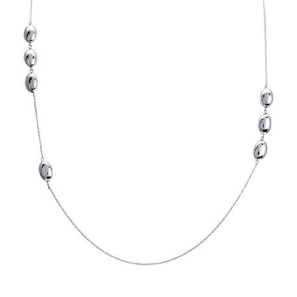 Sterling Silver Beaded Long Necklace